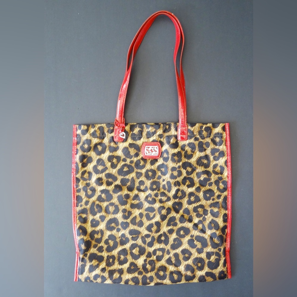 BRIGHTON Leather-Trimmed Nylon Tote Bag Purse